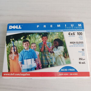 Dell Premium Photo Paper 4"x6" 100 Sheets High Gloss 10 mil. New Sealed